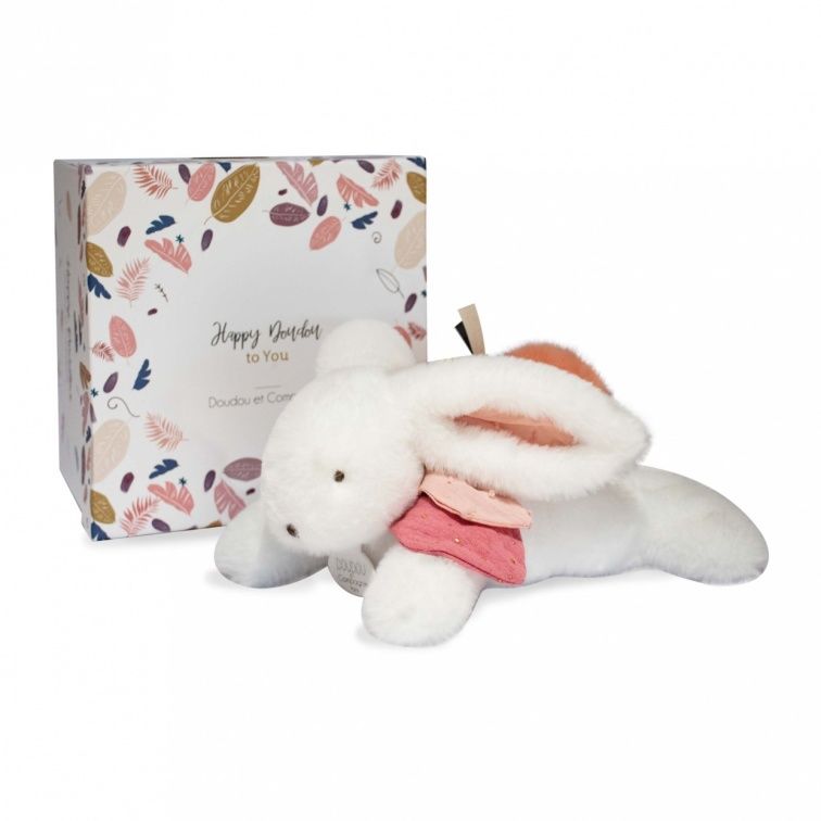  - happy - peluche lapin boho terracotta 25 cm 